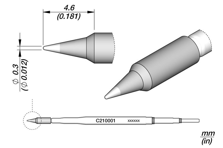 JBC C210001 - Conical Cartridge Ø 0.3