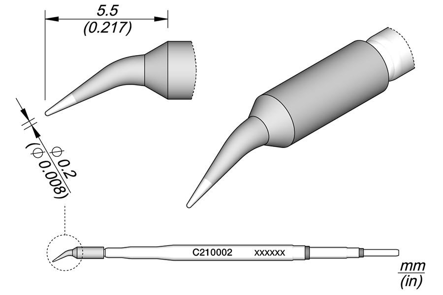 JBC C210002 - Conical Bent Cartridge Ø 0.3