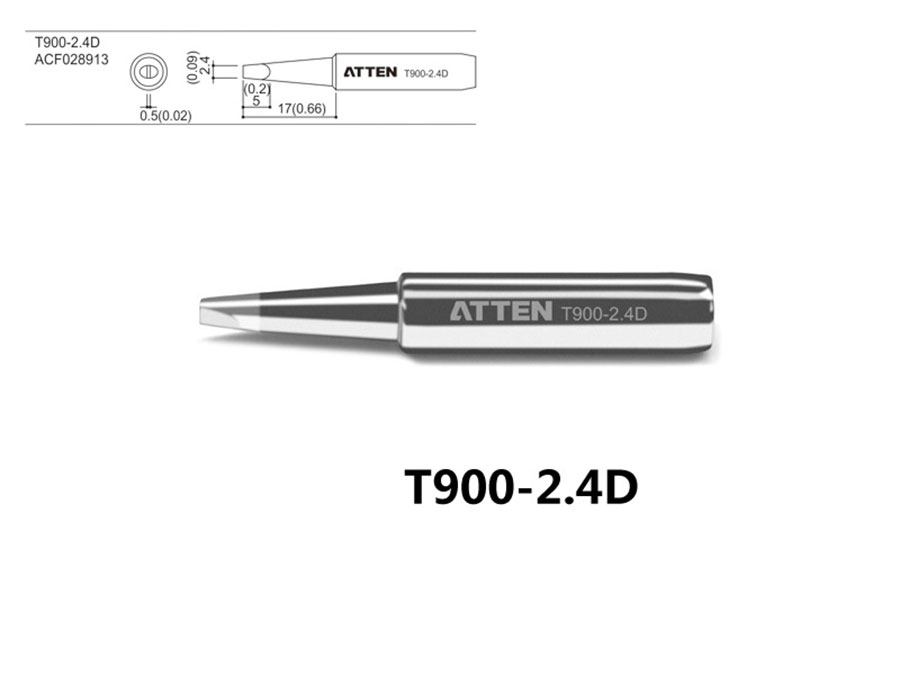 ATTEN T900-2.4D - Punta soldadores series T900 - Punta Plana 2,4x0,5 mm - ACF028913