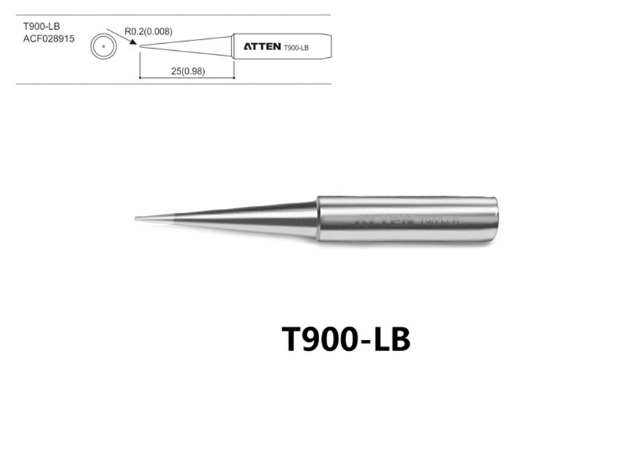 ATTEN T900-LB - Soldering iron tip series T900 - Conical tip Ø 0.4 mm - ACF028915