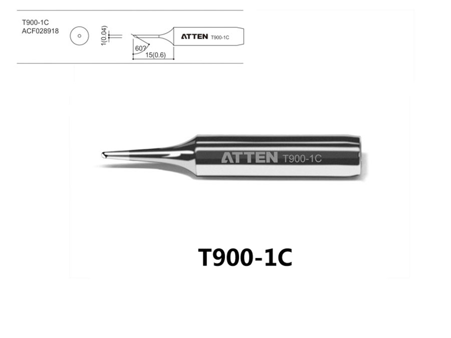ATTEN T900-1C - Soldering Tip T900 series - Bevel Tip Ø 1 mm - ACF028918