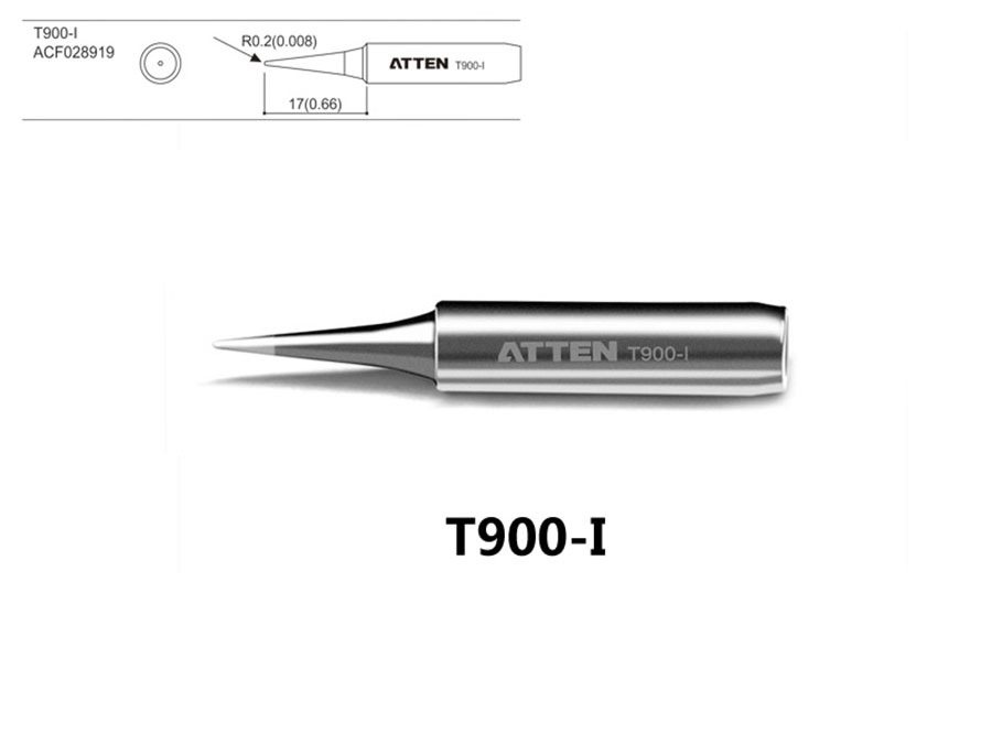 ATTEN T900-I - Punta soldadores series T900 - Punta cónica Ø 0,4 mm - ACF028919