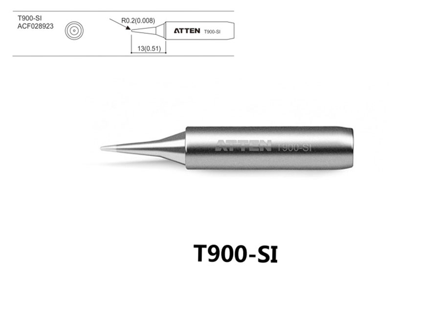 ATTEN T900-SI - Punta soldadores series T900 - Punta cónica Ø 0,4mm - ACF028923