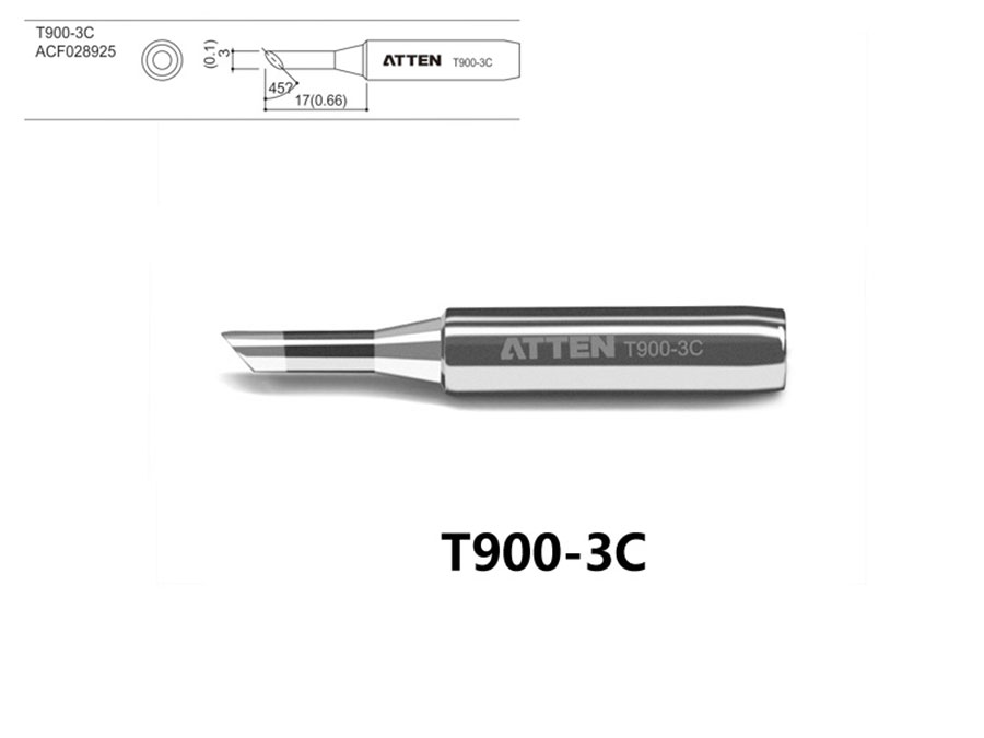 ATTEN T900-3C - Punta soldadores series T900 - Punta biselada Ø 3 mm - ACF028925