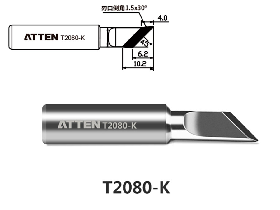 ATTEN T2080-K - Punta soldadores series T2080 - Punta Cuchillo - ACF030910