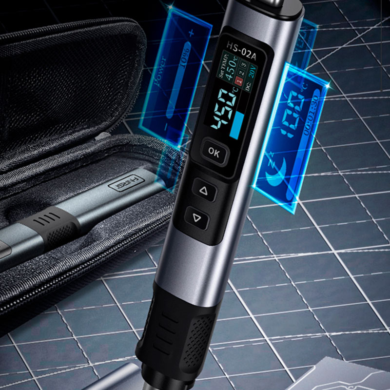 FNIRSi HS-02A Plus Tool Box - Portable USB-C 100W Soldering Iron with Precise Temperature Control and Case