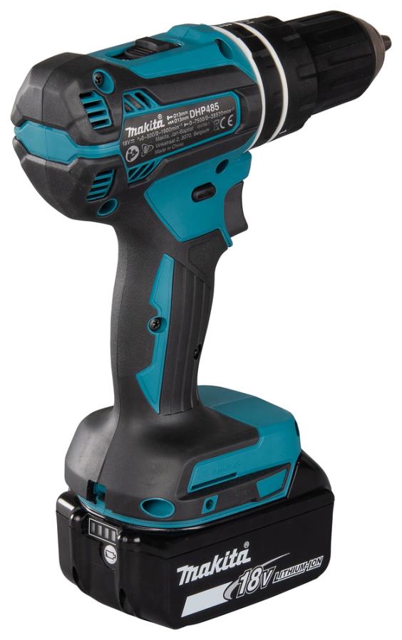 Makita DHP485RFJ - Perceuse à Percussion 18 V + 2 Batteries 4,0 Ah + Chargeur + Mallette