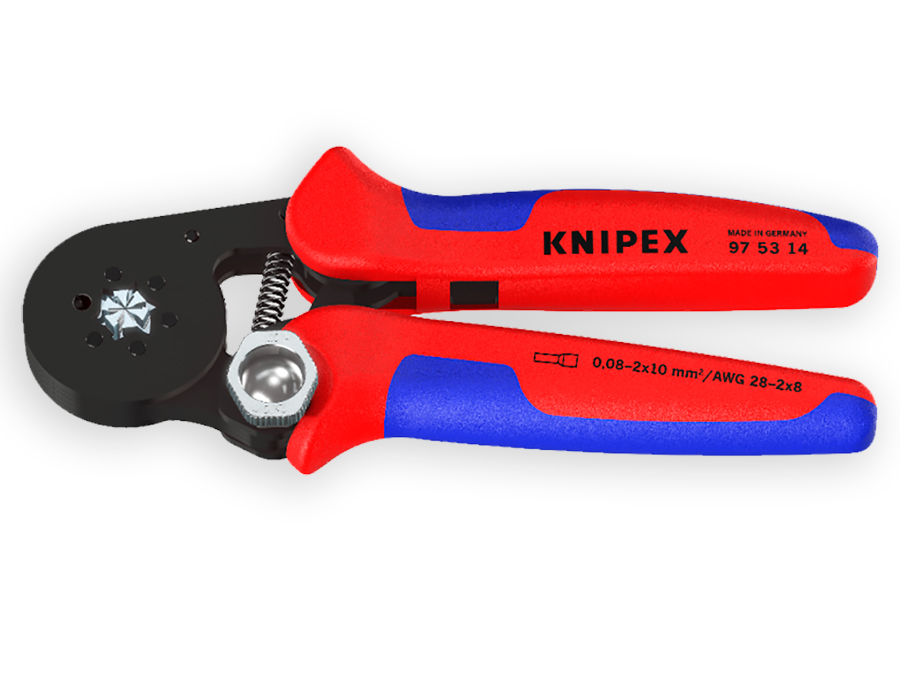 Knipex 97 53 14 - Pinca à Sertir Auto-Ajustables pour Cosses Cylindriques avec Accès Latéral