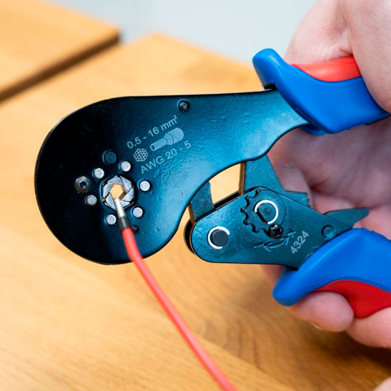 Weicon 16 mm² HEX - Alicate de cravação para terminais ocos de 0,5 a 16 mm² HEX - 10100513