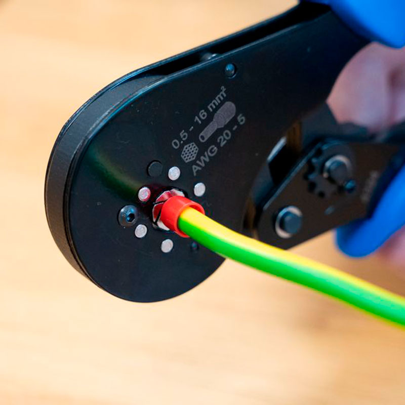 Weicon 16 mm² HEX - Alicate de cravação para terminais ocos de 0,5 a 16 mm² HEX - 10100513