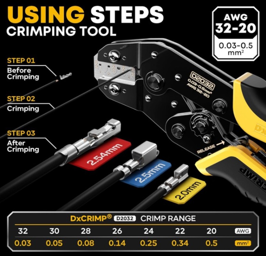Outil de sertissage + Jeu de 23 connecteurs XH et Dupont 2,54 mm de différents types
