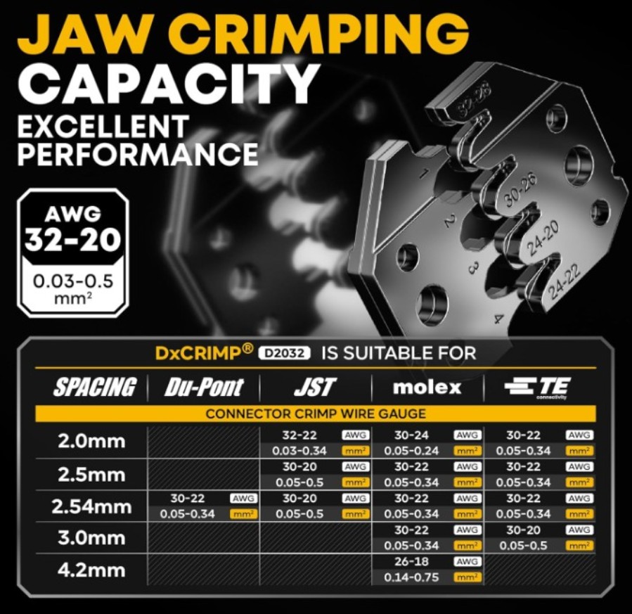 Outil de sertissage + Jeu de 23 connecteurs XH et Dupont 2,54 mm de différents types