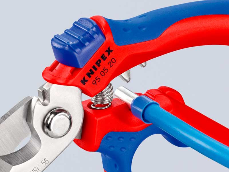 Knipex 95 05 20 SB - Ciseaux d&aposélectricien angulaires avec pince à sertir pour viroles creuses