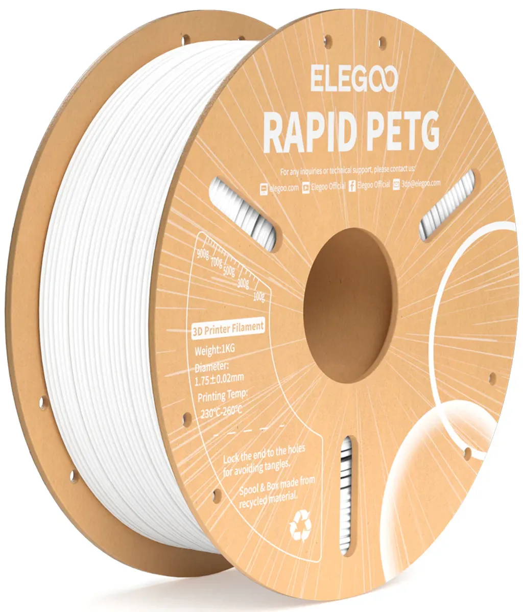 Elegoo Rapid PETG White - Filament Rapid PET-G - 1,75 mm - Blanc - 1 Kg - 50.203.0217