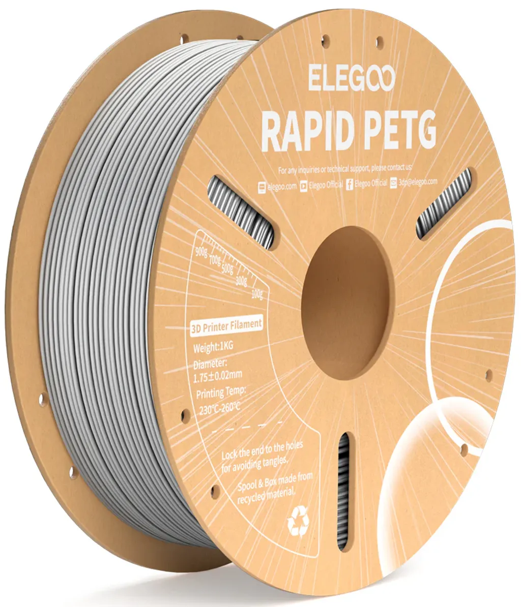Elegoo Rapid PETG Grey - Filament Rapid PET-G - 1,75 mm - Gris - 1 Kg - 50.203.0222