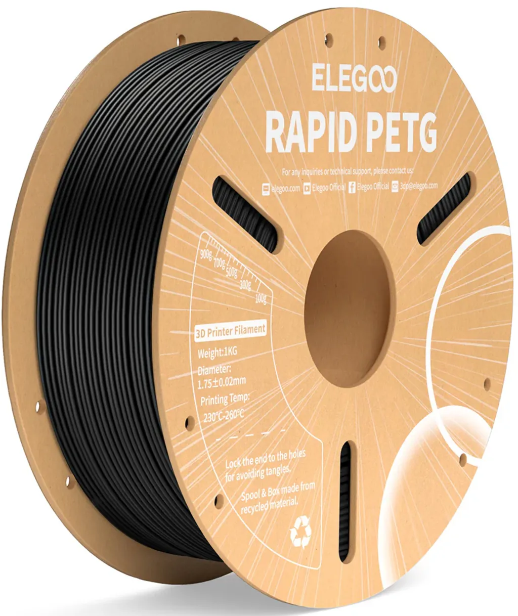 Elegoo Rapid PETG Black - Filament Rapid PET-G - 1,75 mm - Noir - 1 Kg - 50.203.0216