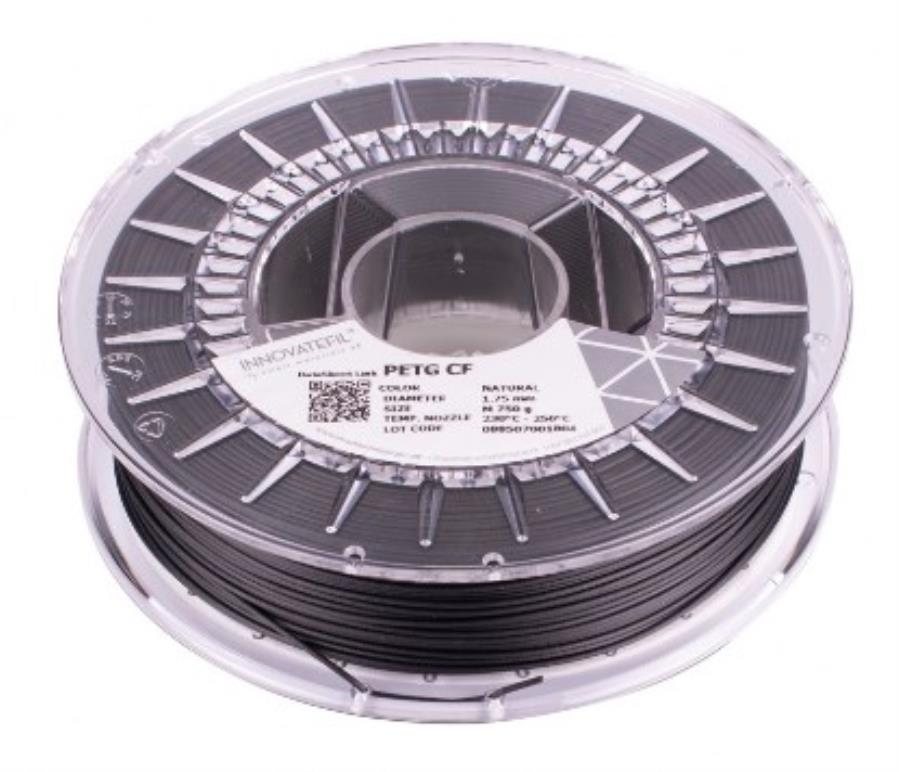 Smart Materials 3D INNOVATEFIL PETG CF - Filamento PET-G - 1,75 mm - Carbon fiber - 0,75 Kg - NNPET5NT2A075