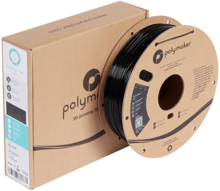 Polymaker Polymax PC - Filament Polycarbonate (PC) - 1,75 mm - Noir - 0,75 Kg - PC02001