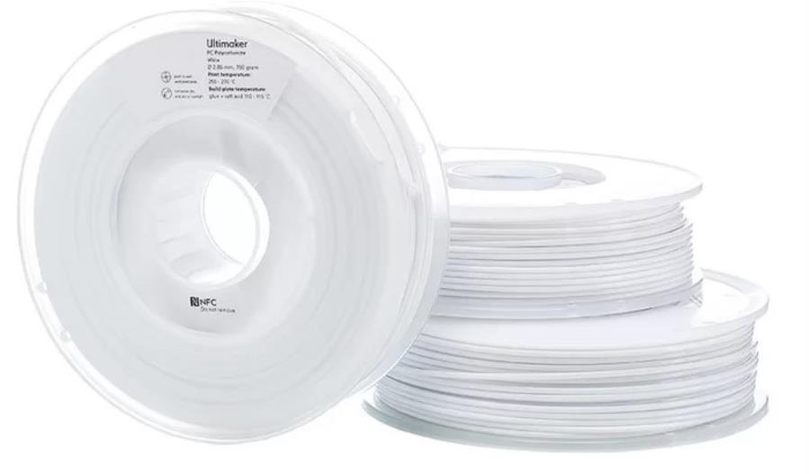 Ultimaker M3577 White 750 - Polycarbonate Filament (PC) 2.85 mm - White - 0.75 Kg - 1642