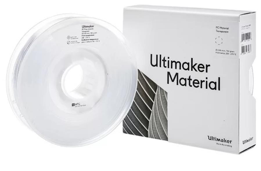Ultimaker - Filamento Policarbonato (PC) 2,85 mm - Transparente - 0,75 Kg - HPLWH-103