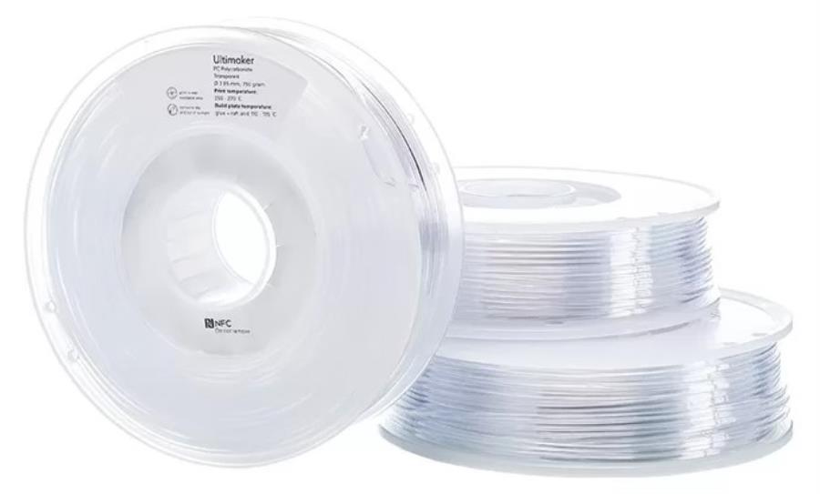Ultimaker M3577 Transparent 750 - Filamento de Policarbonato (PC) 2,85 mm - Transparente - 0,75 Kg - HPLWH-103