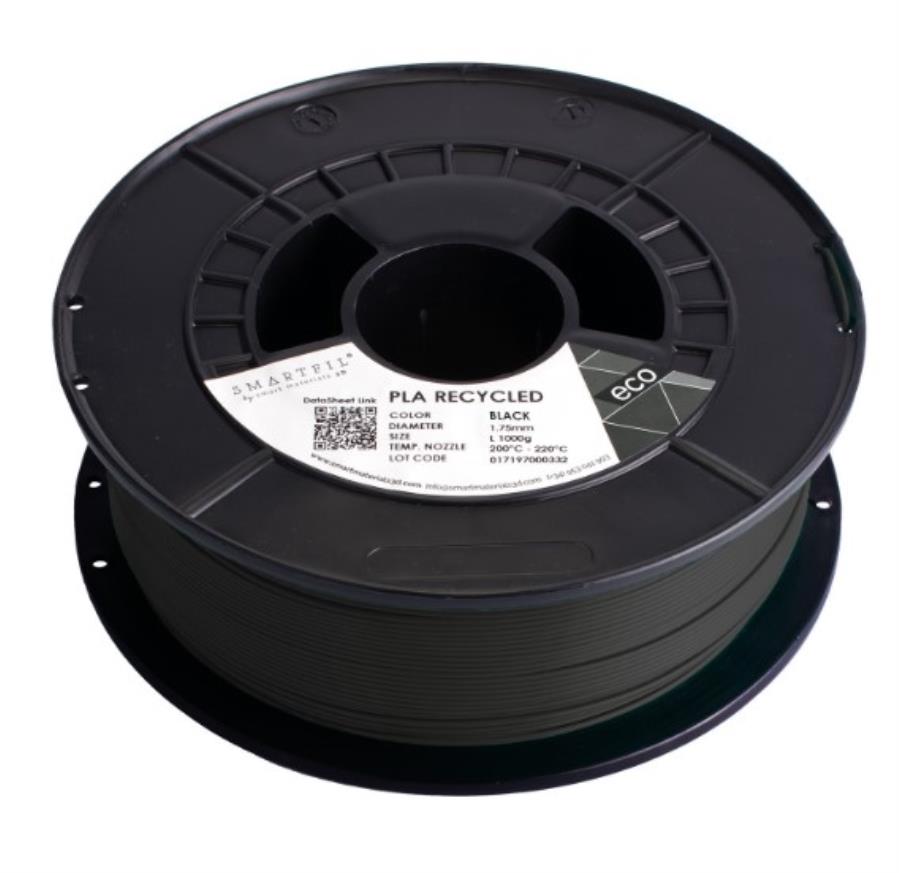 Smart Materials 3D SMARTFIL PLA RECYCLED 1,75mm YELLOW - Filamento PLA Reciclado - 1,75 mm - Color Negro -  1 Kg - ECPLA0YE0A100