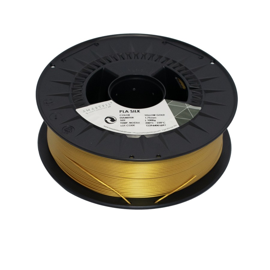 Smart Materials 3D SMARTFIL PLA SILK YELLOW GOLD 1,75mm - Silk PLA Filament - 1.75 mm - Yellow Gold Color - 1 Kg - SMPLA0GL1A100