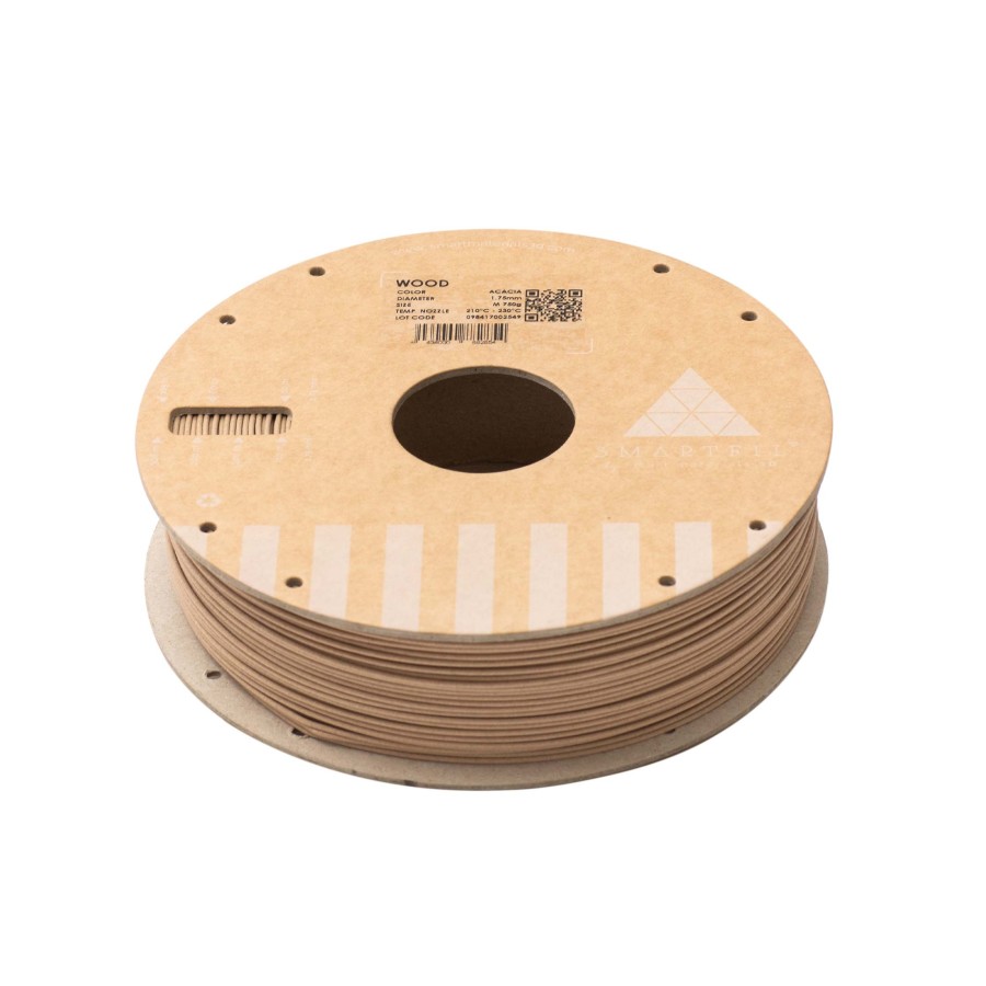 Smart Materials 3D SMARTFIL PLA WOOD ACACIA 1,75mm - Filamento PLA con 40% Madera - 1,75 mm - Color Acacia - 750 g - SMMW18WH0A075