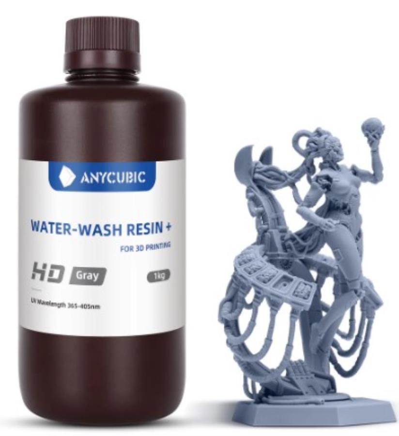 Anycubic - Resina Lavable+ - 3 Kg - HD Gris