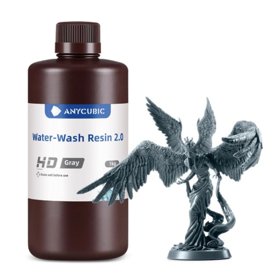 ANYCUBIC Resina Lavabile Con Acqua 2.0 – 1 Kg Bianco, 405 Nm, Anti‑ingiallimento Per Stampanti 3D LCD E DLP