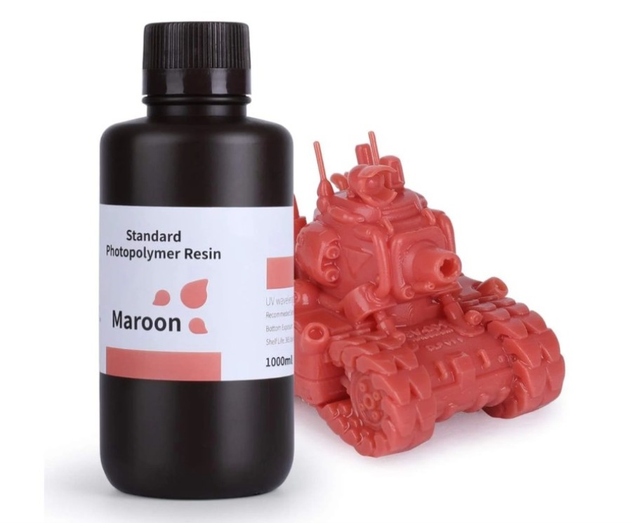 Elegoo Standard Resin Maroon - 1 Kg - Resina Standard - Bordô - 1 kg - 50.103.0086
