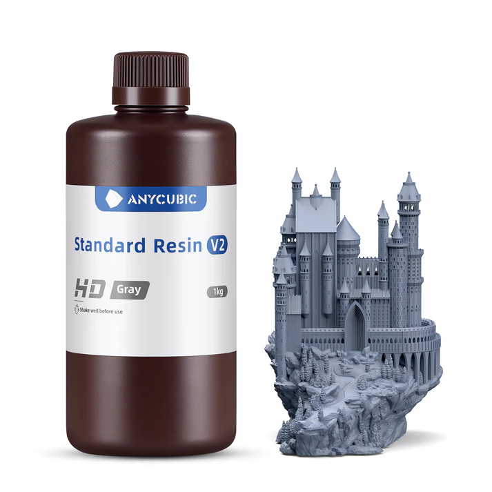 Anycubic Standard Resin V2 Gray - 1 Kg - Resina Estándar V2 - HD Gris- 1 Kg