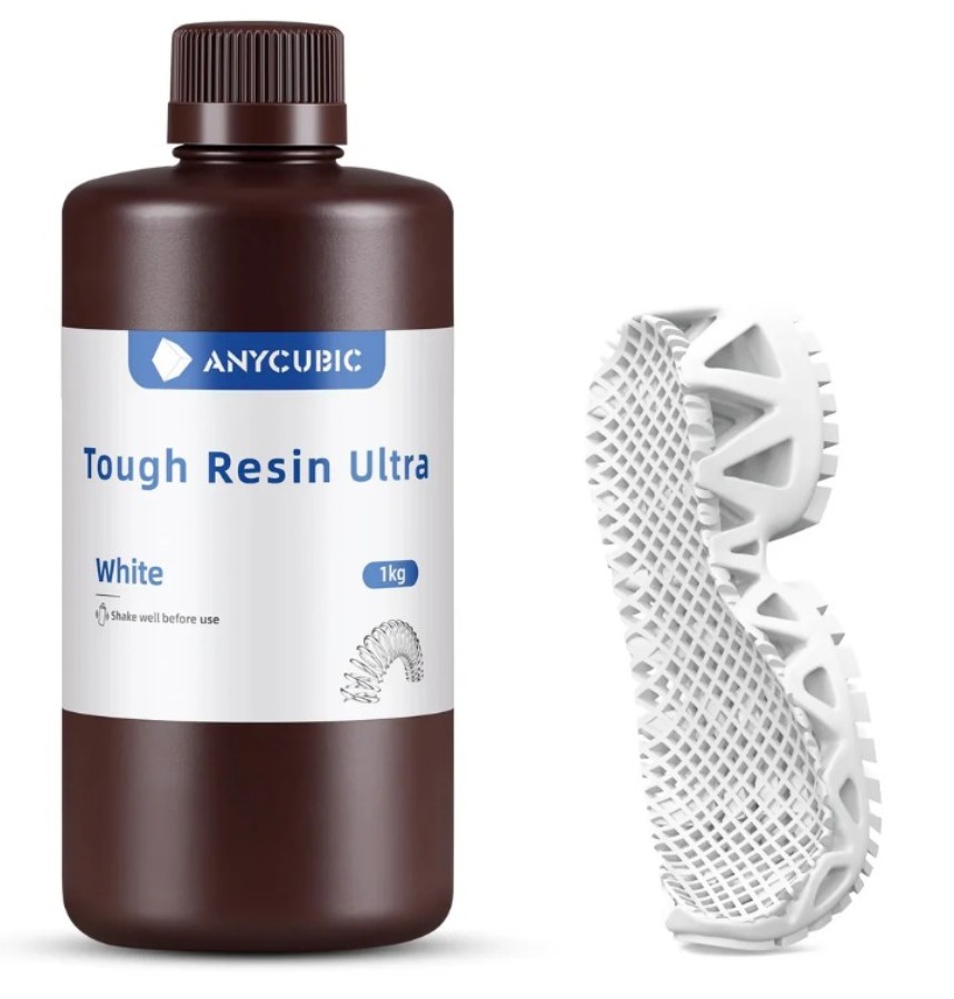 Anycubic Tough Resin Ultra White 1 Kg - Résine Ultra-Résistante V1 - 1 Kg - Blanc