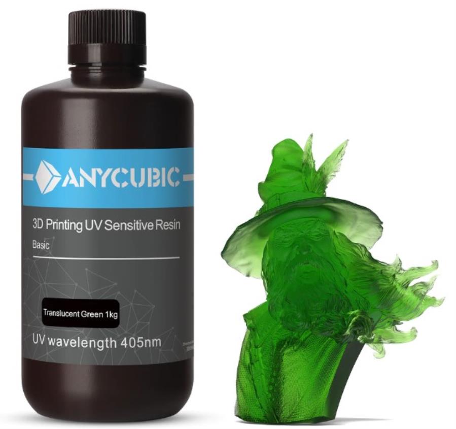 Anycubic - Resina UV - 1 Kg - Verde Translúcido