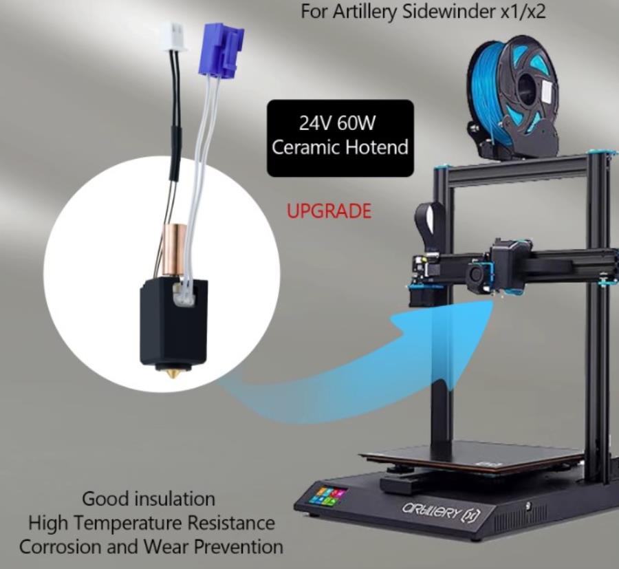 Kit mejorado de cabezal calefactor compatible con Artillery Sidewinder X1 y X2