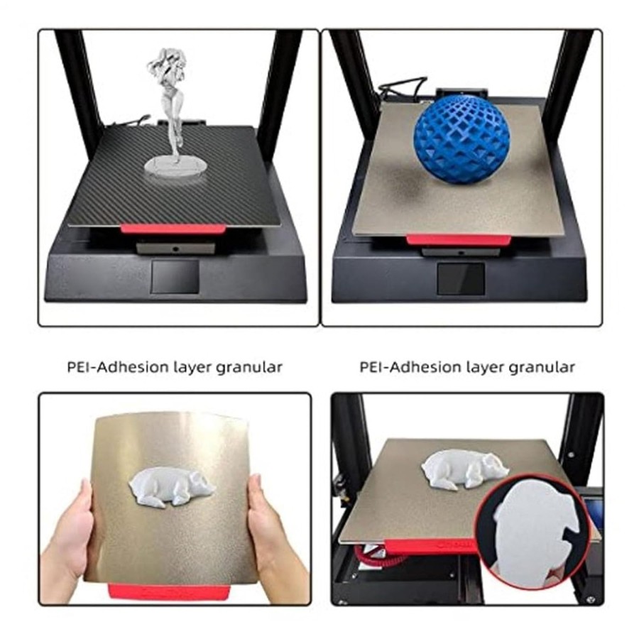 Support pour imprimante 3D en acier à ressort, double face et base magnétique 330 x 330 mm