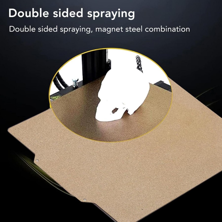 Support pour imprimante 3D en acier à ressort, double face et base magnétique 330 x 330 mm