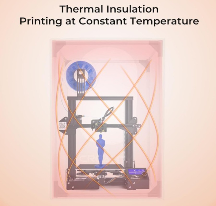 Creality - Capa térmica para impressora 3D - 70 x 75 x 90 cm - 4008030004