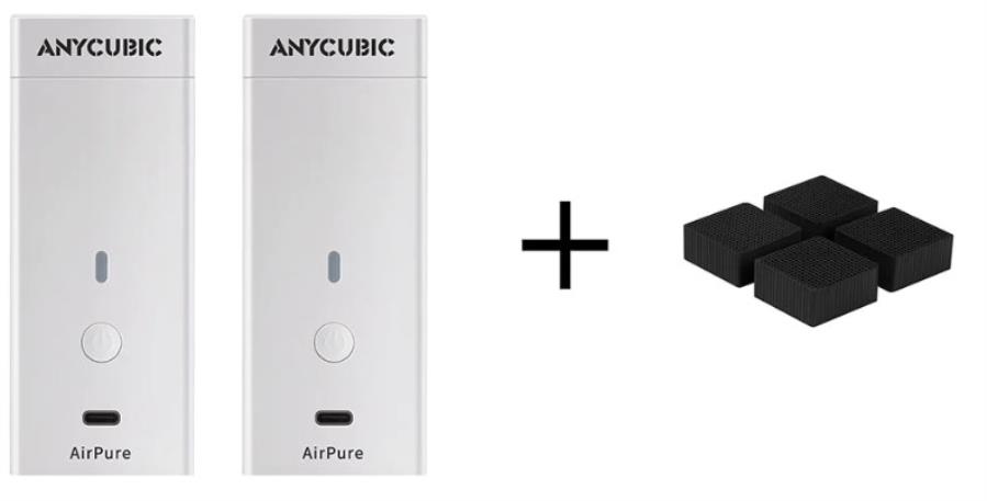 Anycubic Airpure + Carbón - Purificateur d&aposair pour résine d&aposimprimante 3D + 2 AIRPURE + 4 charbon actif - APB0WH+S030003