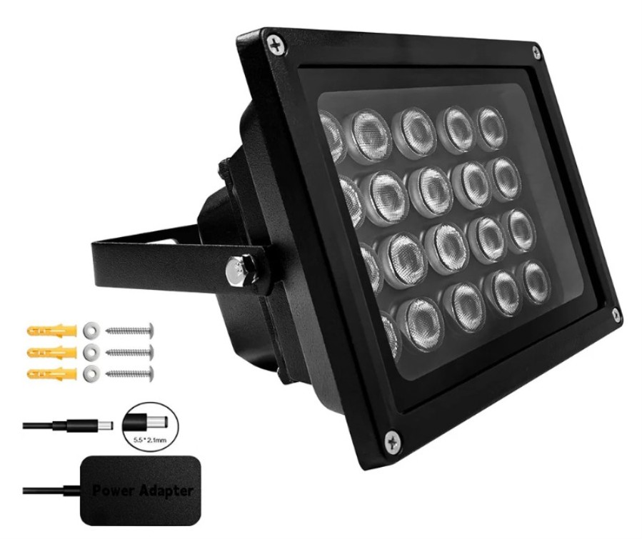 JCHENG SECURITY Infrared20 - 90° wide-angle infrared spotlight - 20 IR LEDs of 850 nm