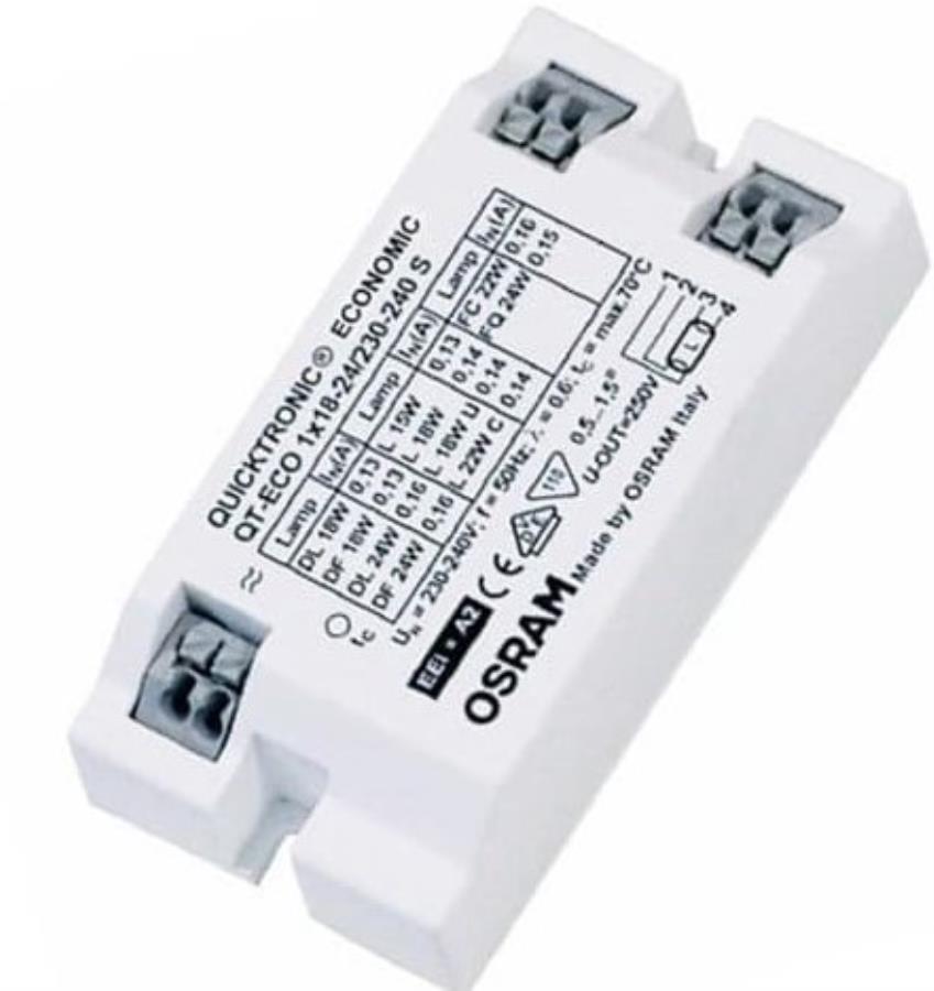 Osram CFL QT−ECO 1X18−24/220−240 S - Reactancia Electrónica para Tubo UV-C de Osram