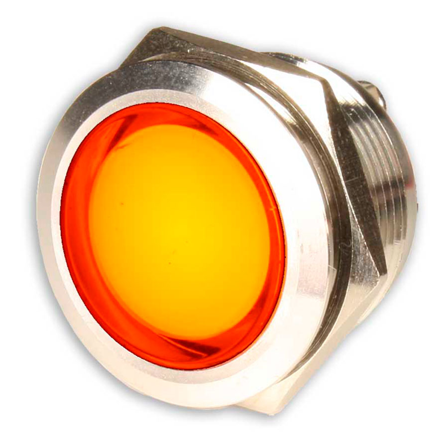 SWITCHTRONIX - LED Pilot Light Stainless Steel 22 mm 12 V Amber - IIH150AM