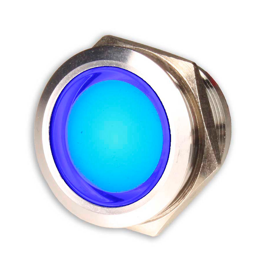 SWITCHTRONIX - Piloto LED Acero Inoxidable 19 mm - 24 V - Azul - IIH161AZ