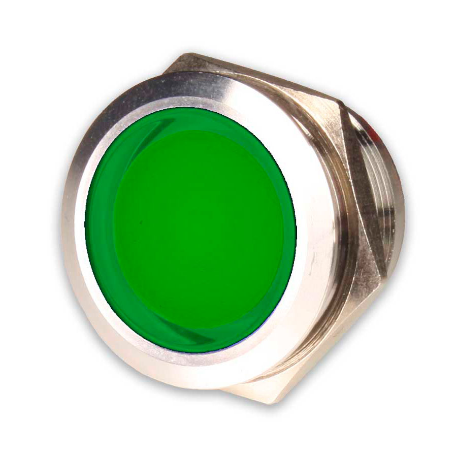 SWITCHTRONIX - Piloto LED Acero Inoxidable 19 mm - 24 V - Verde - IIH161VE