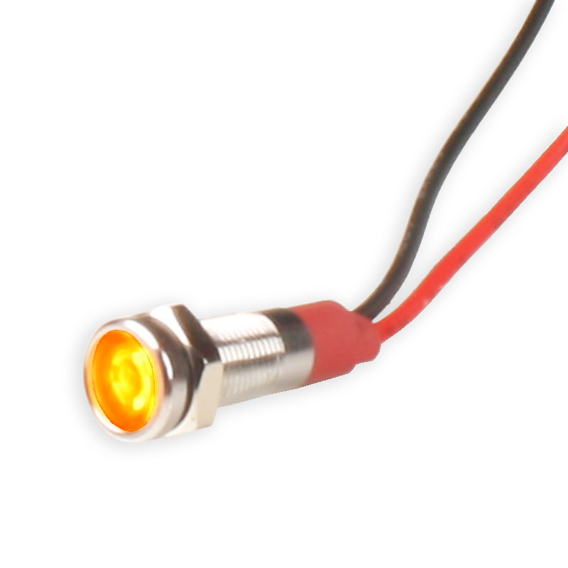 SWITCHTRONIX - Indicador LED 6 mm 12 V Amarelo - Cromo