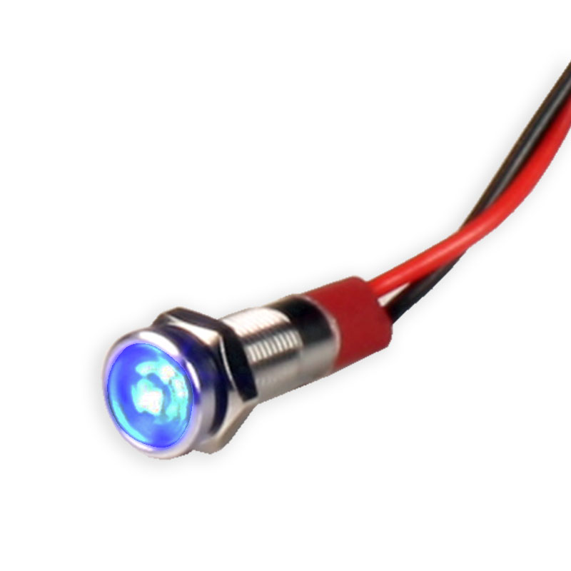 SWITCHTRONIX - Indicador LED 6 mm 12 V Azul - Cromo