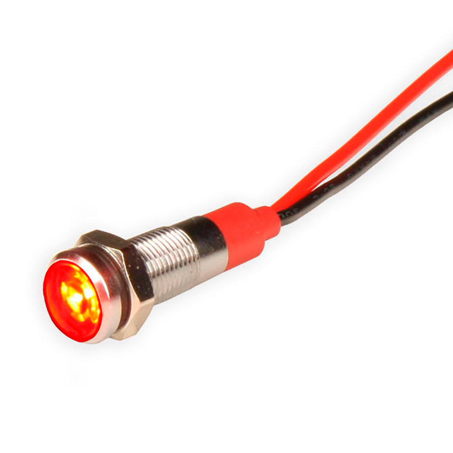 SWITCHTRONIX - Indicador LED 6 mm 12 V Vermelho - Cromo
