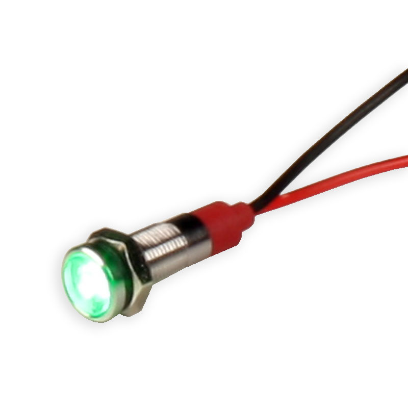 SWITCHTRONIX - Indicador LED 6 mm 12 V Verde - Cromo