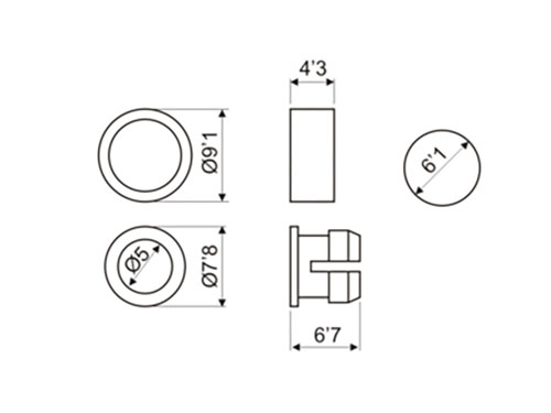 Portaled 5 mm - Plástico