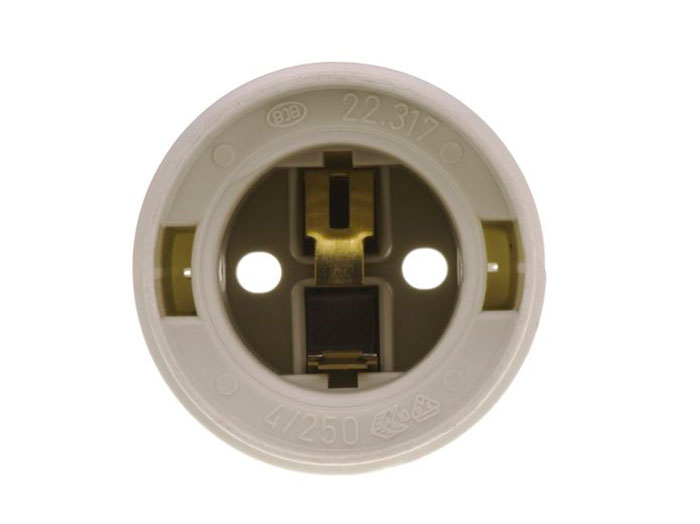 Support d&aposAmpoule E27 Blanc - avec Douille BJB - 22.317.3906.50